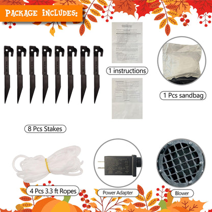 Set of 2 LED Inflatable Scarecrow Thanksgiving Decorations