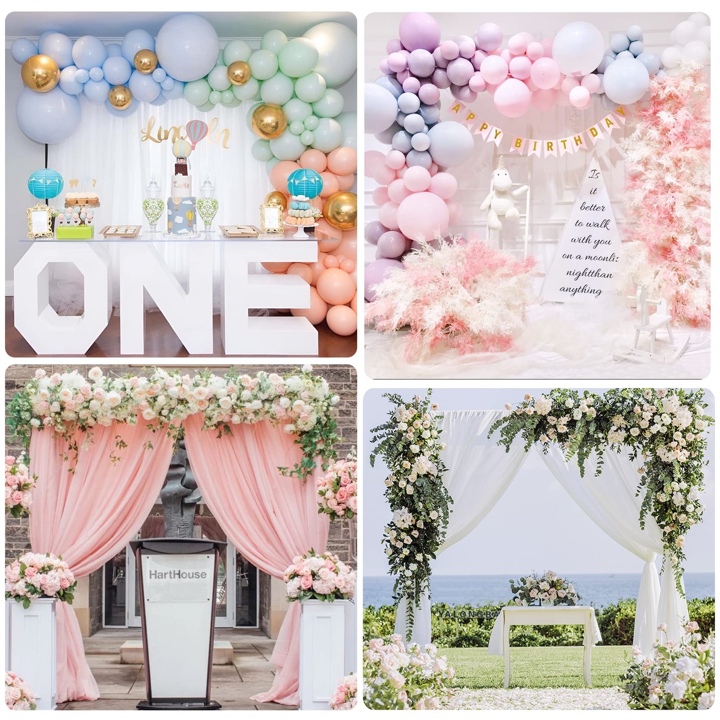 Heavy-Duty Gold Metal Backdrop Stand for Weddings & Events