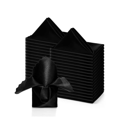 Square Satin Cloth Dinner Napkins for Weddings and Events