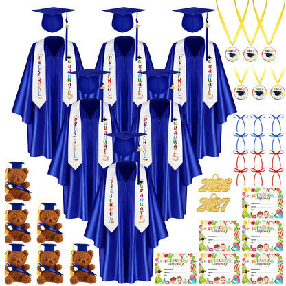 60-Piece Preschool Graduation Cap and Gown Set