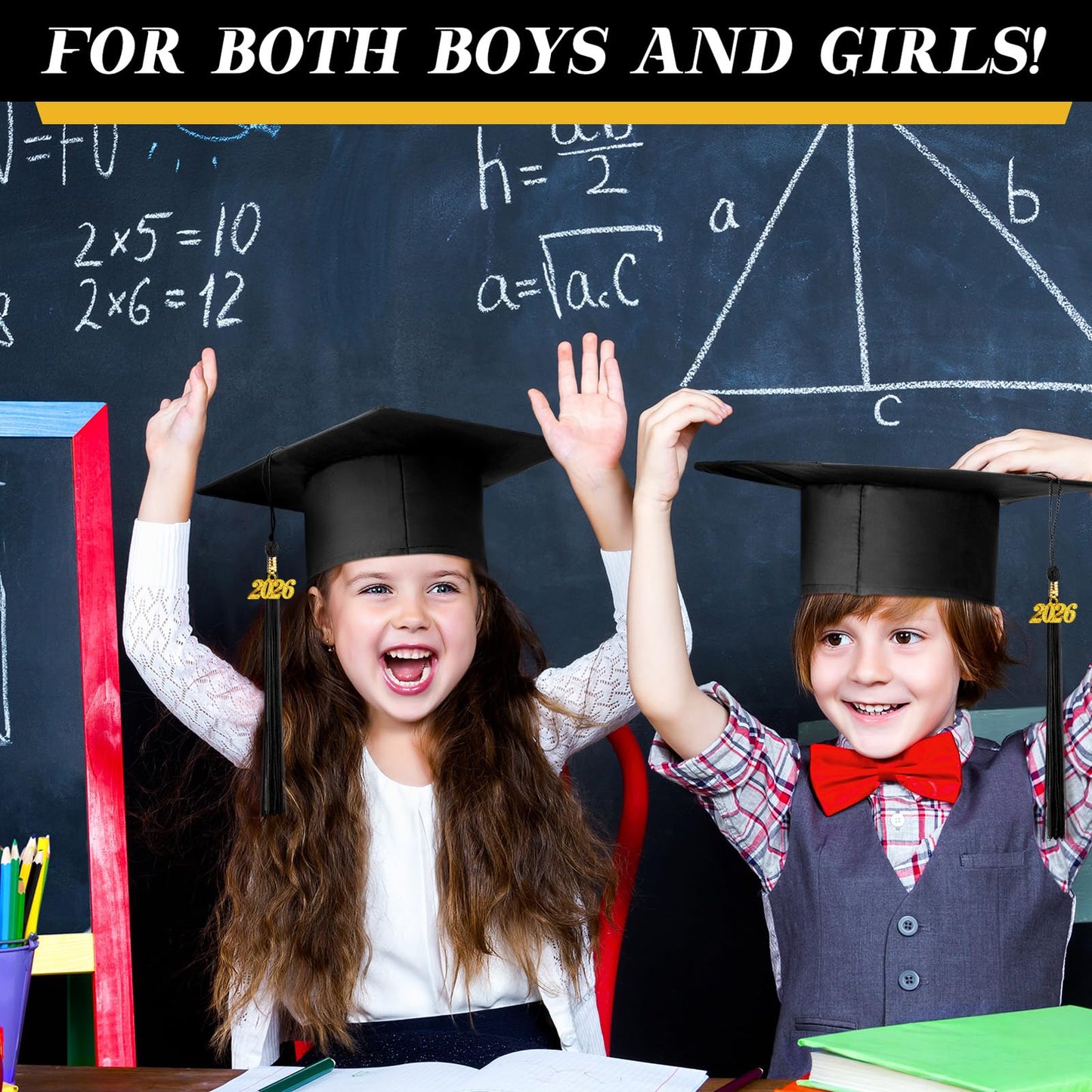 Child-Size 2026 Preschool Graduation Caps with Tassels