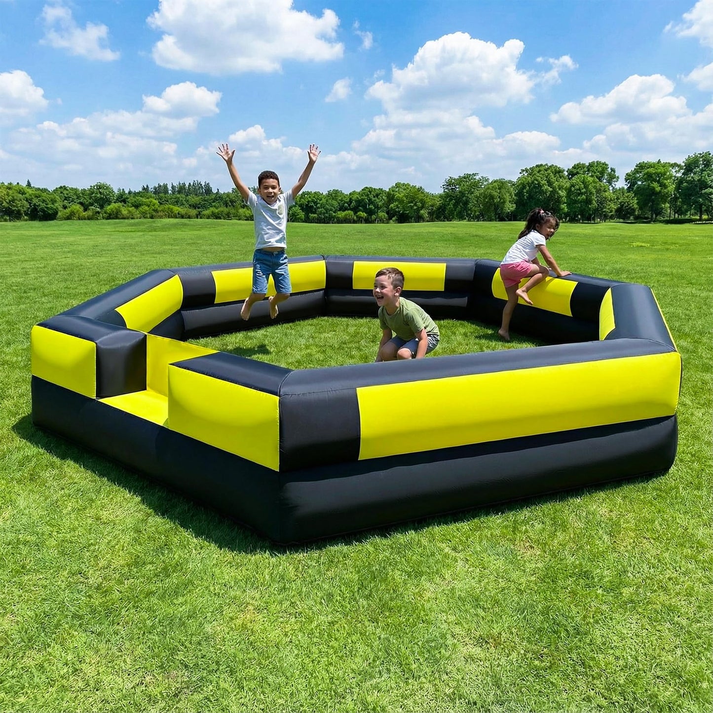 15-Foot Inflatable Gaga Ball Pit with Built-In Blower